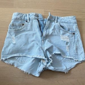 light blue shorts